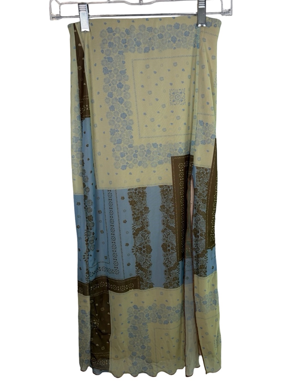 Urban Outfitters Blue, Cream & Brown Patchwork Swim Sarong Maxi